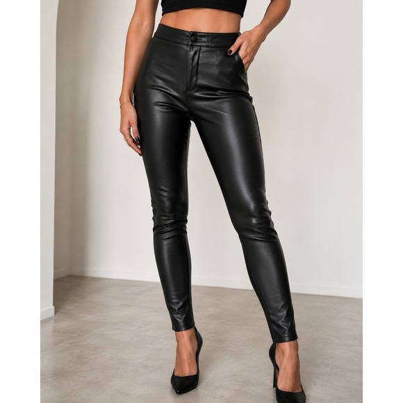 Esmara Pants - Esmara Faux Leather Pants Women's US 6 Black Skinny Stretch High Rise NWT